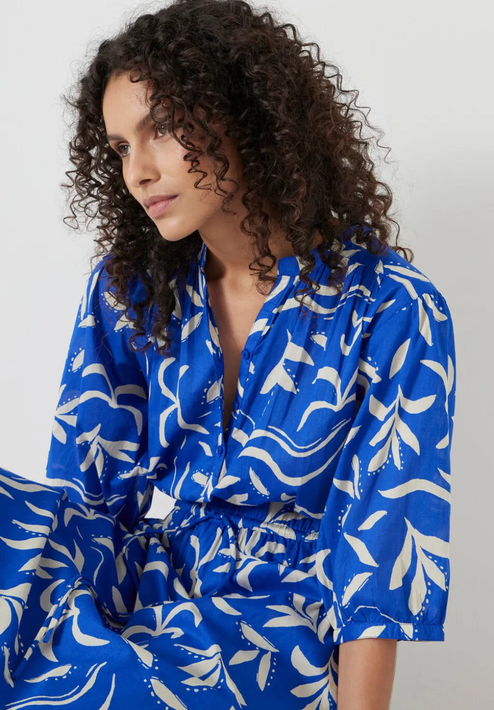 Lhea Printed Midi Cotton Dress