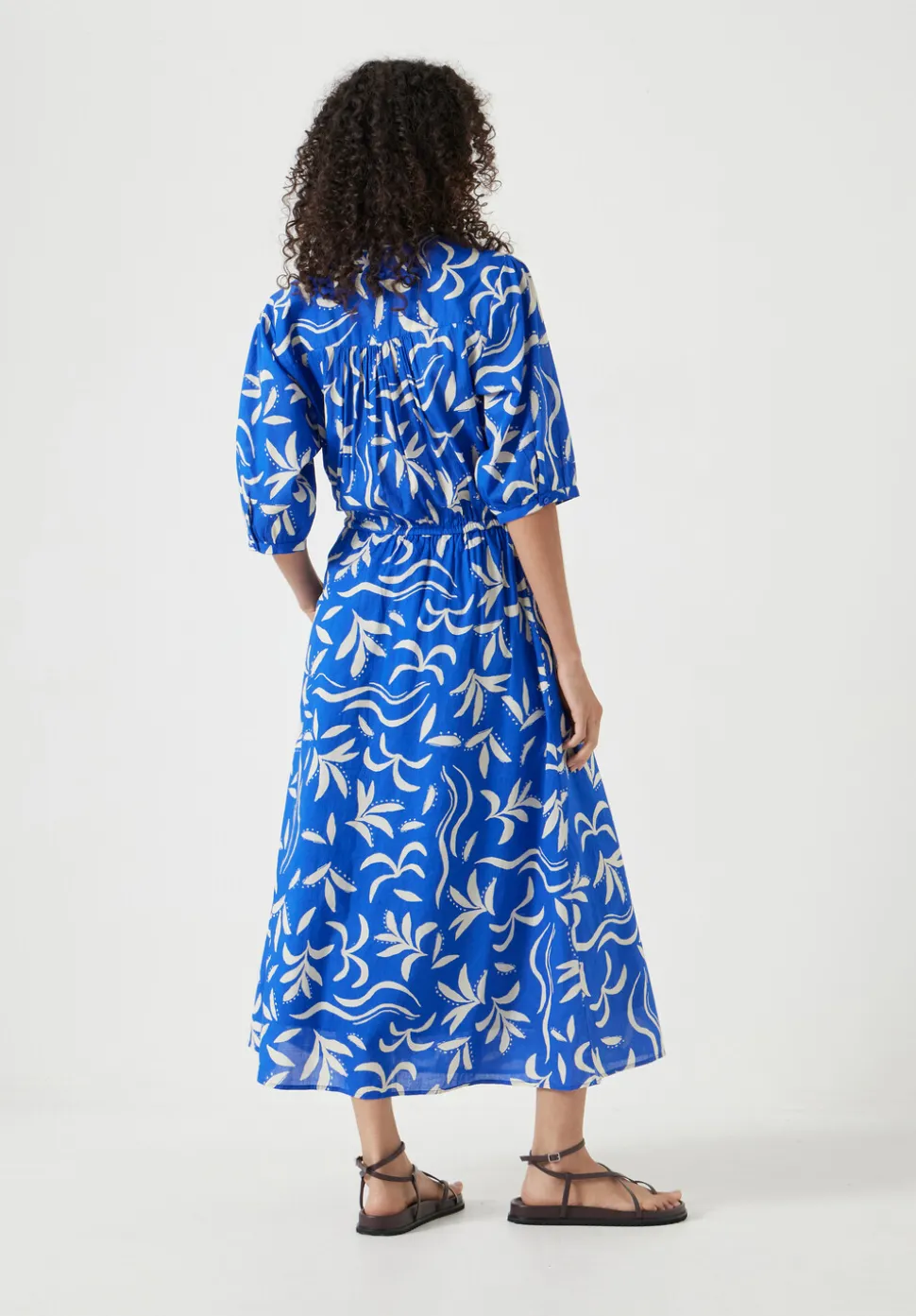 Lhea Printed Midi Cotton Dress