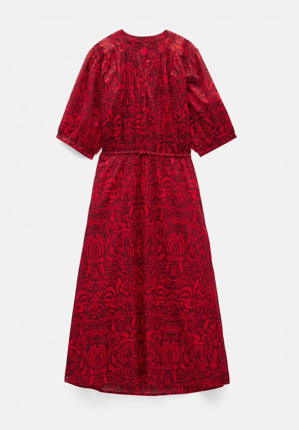 Lhea Printed Midi Cotton Dress