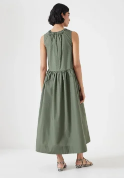 Lightweight Cotton Sleeveless Crew Neck Maxi Dress