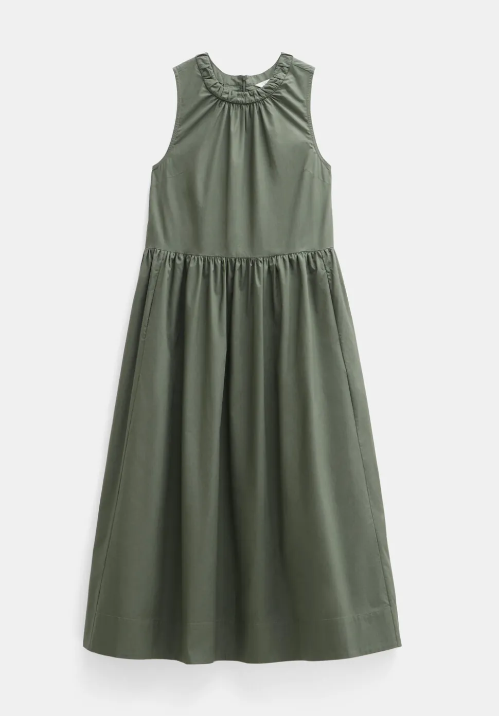 Lightweight Cotton Sleeveless Crew Neck Maxi Dress