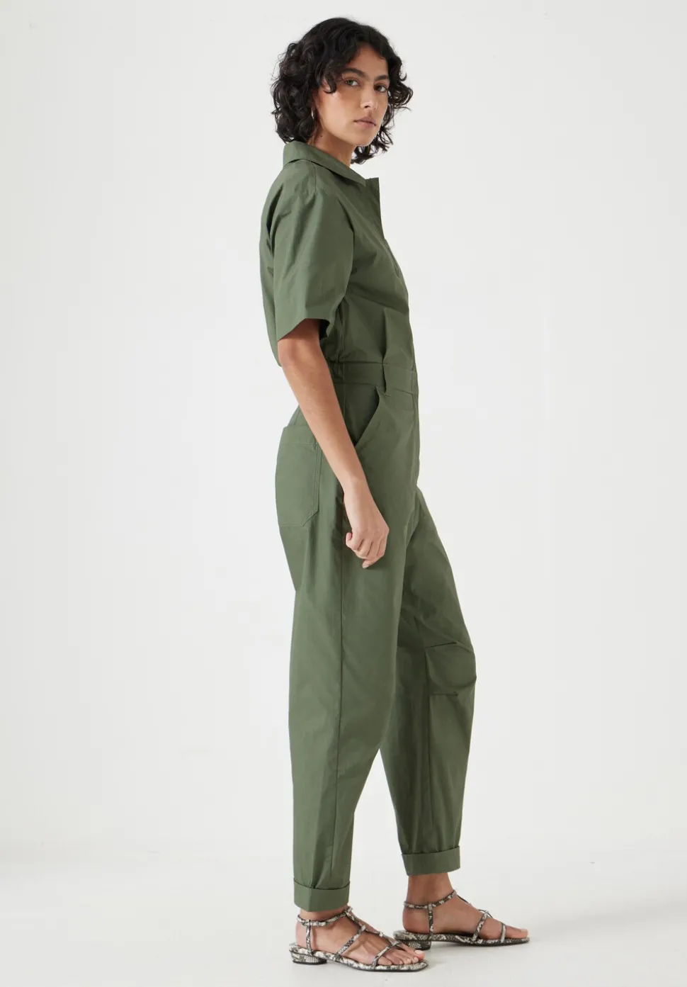 Lightweight Cotton Utility Jumpsuit