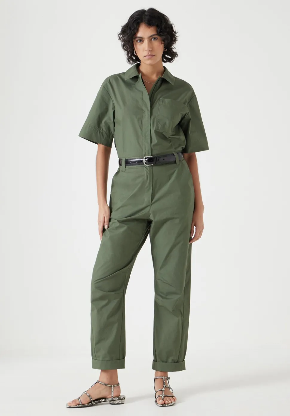 Lightweight Cotton Utility Jumpsuit