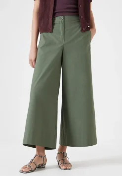 Lightweight Cotton Wide Leg Cropped Trousers