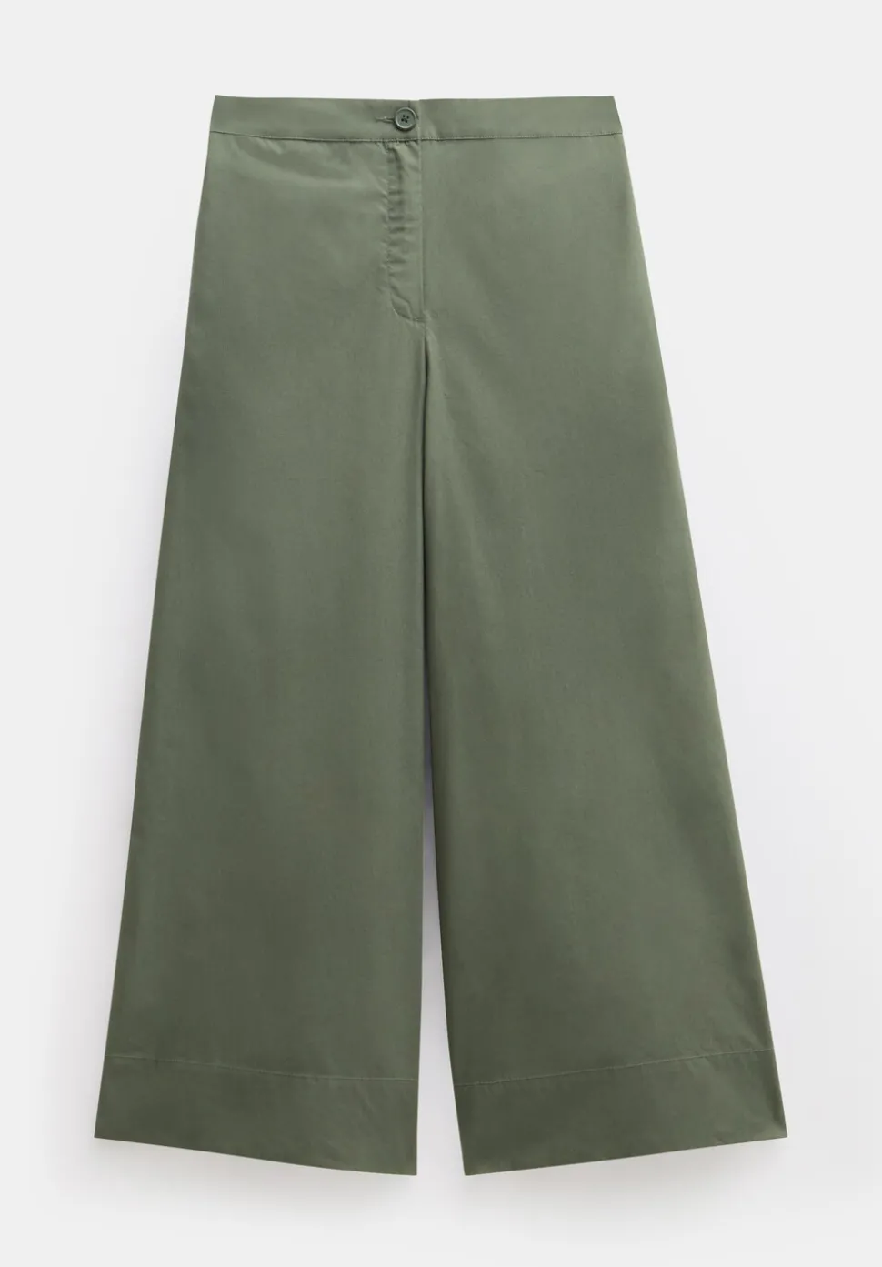 Lightweight Cotton Wide Leg Cropped Trousers