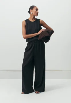 Linen Blend Petunia Wide Leg Trousers