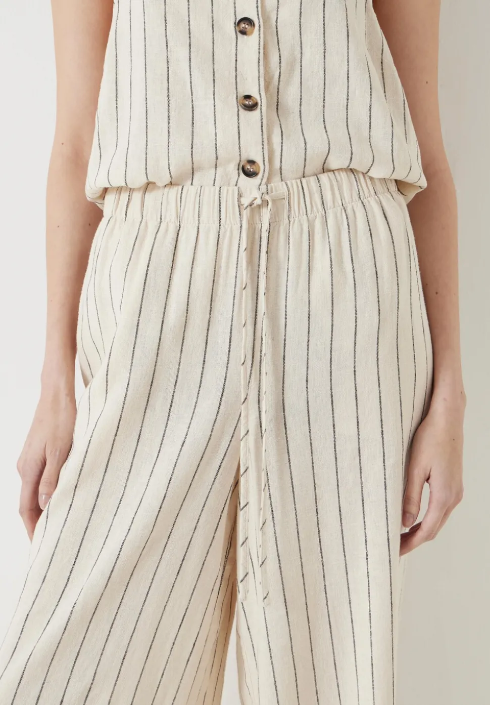 Linen Blend Petunia Wide Leg Trousers