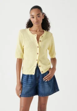 Linen Blend Short Sleeve Cardigan