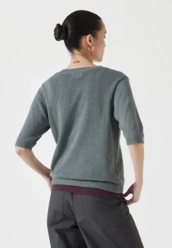 Linen Blend Short Sleeve Cardigan