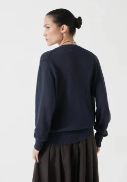 Linen Blend V Neck Jumper