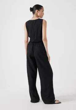 Linen Blend Waistcoat Jumpsuit