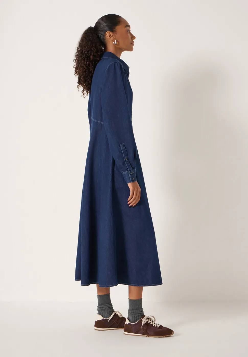 Long Sleeve Denim Shirt Dress