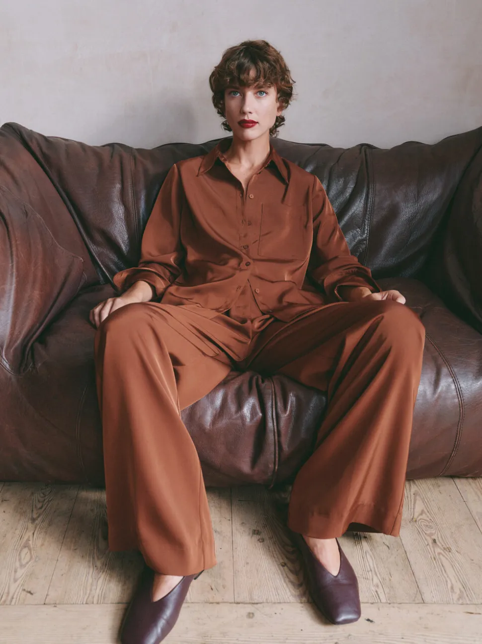 Long Sleeve Satin Shirt