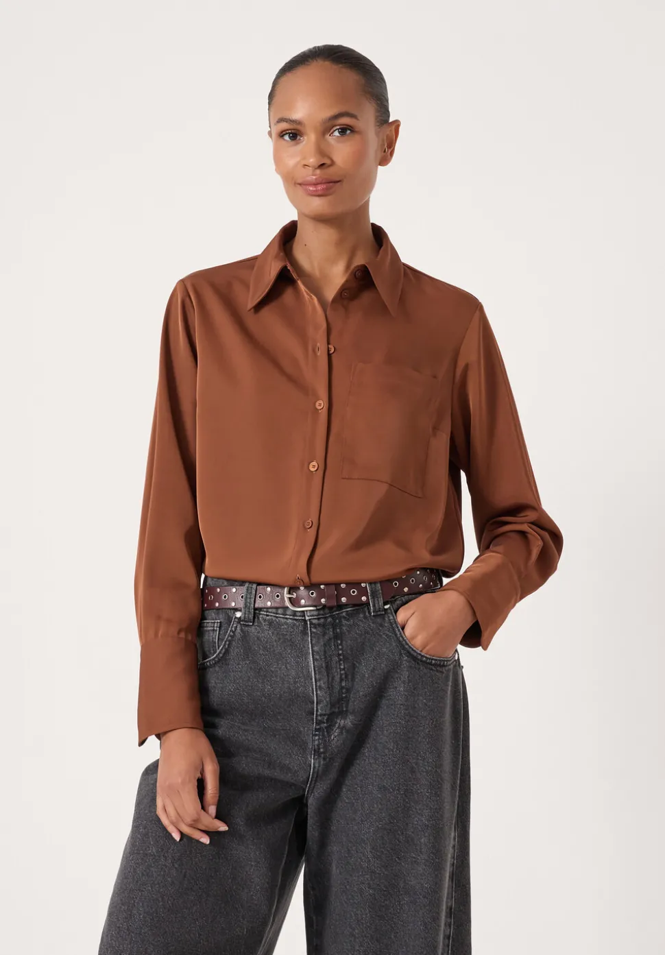 Long Sleeve Satin Shirt