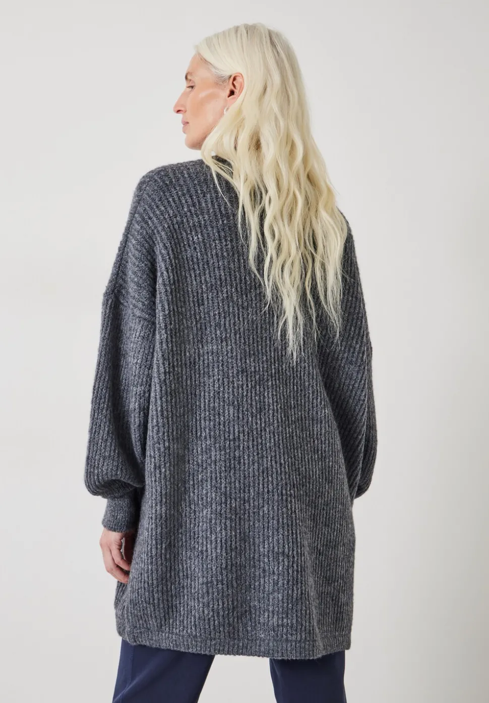 Loretta Longline Fluffy Cardigan With Alpaca