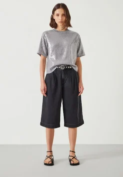 Lya Cropped Denim Bermuda Shorts