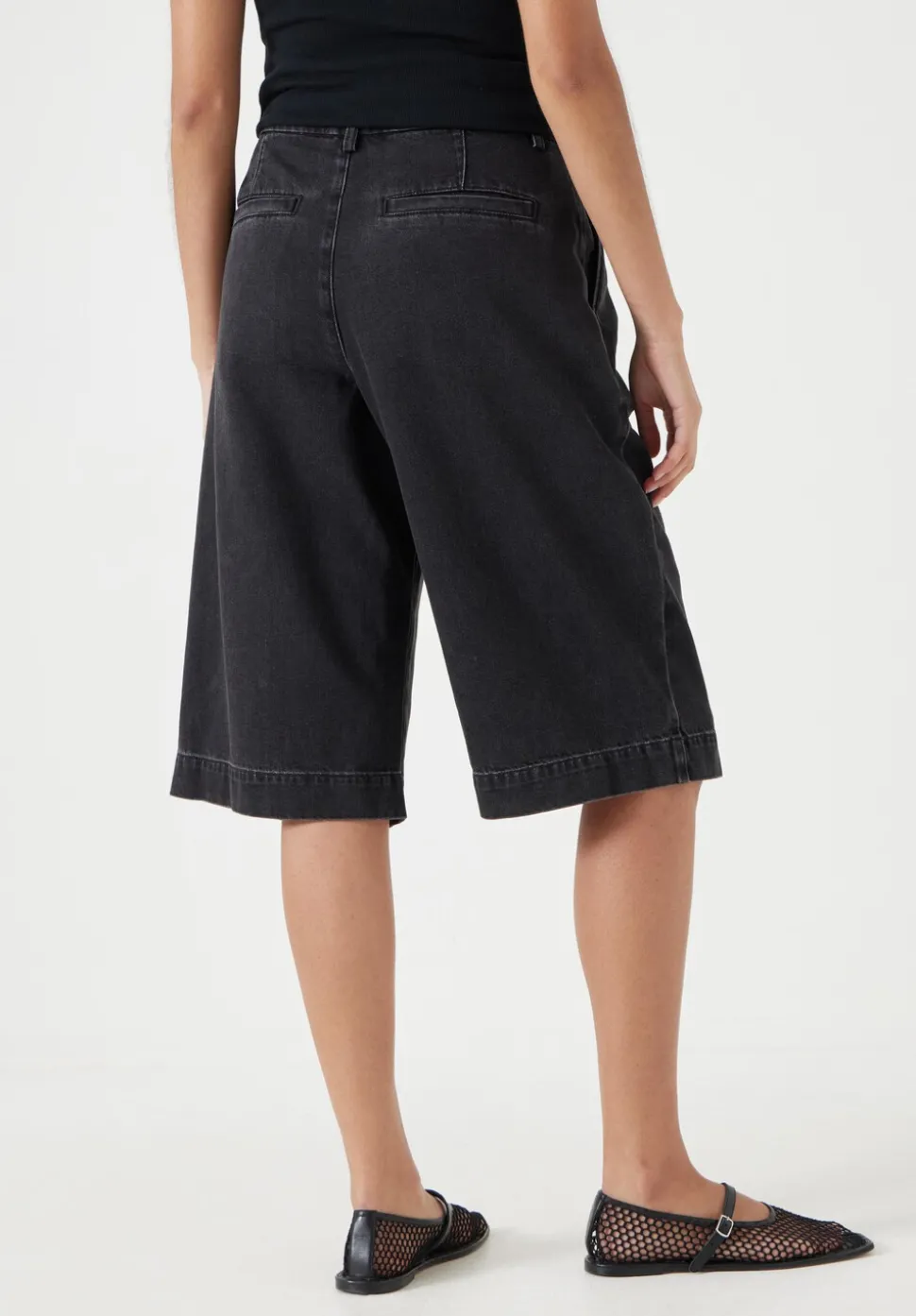 Lya Cropped Denim Bermuda Shorts