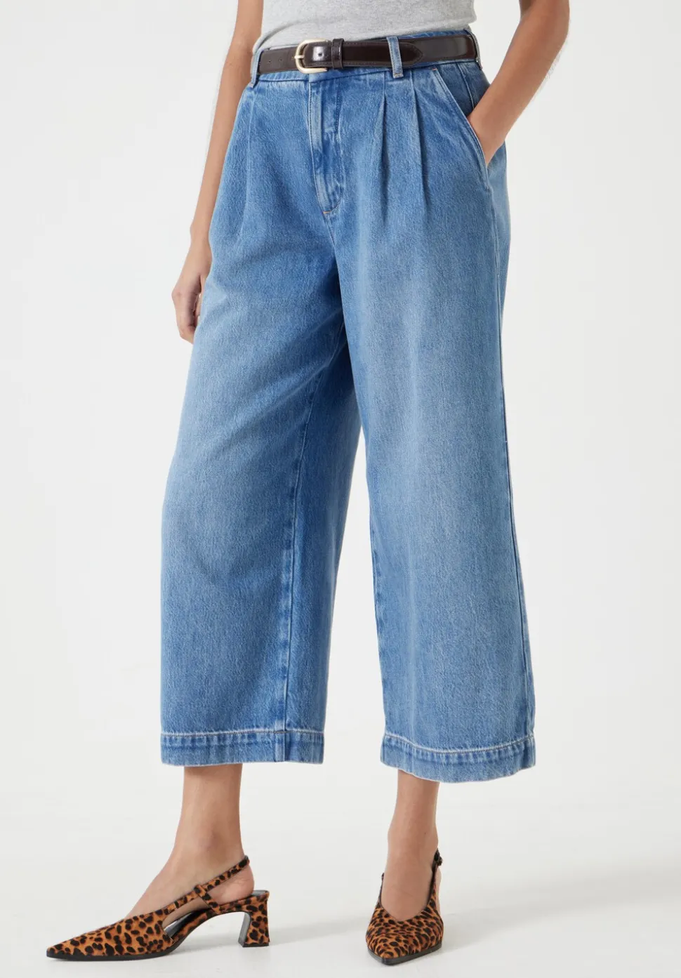 Lya Denim Pleated Culottes