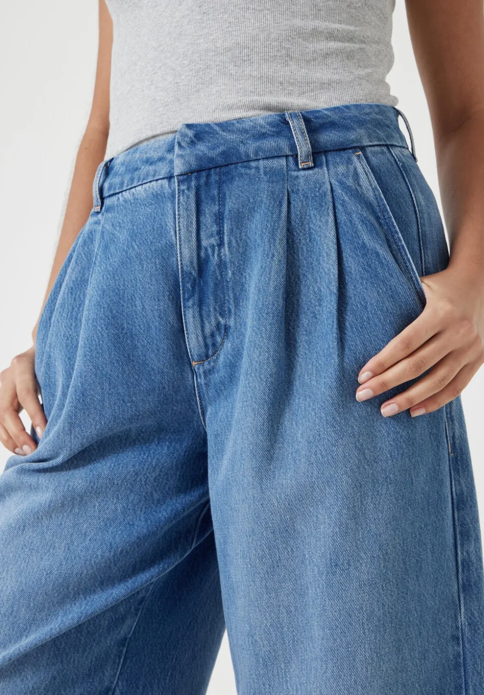 Lya Denim Pleated Culottes