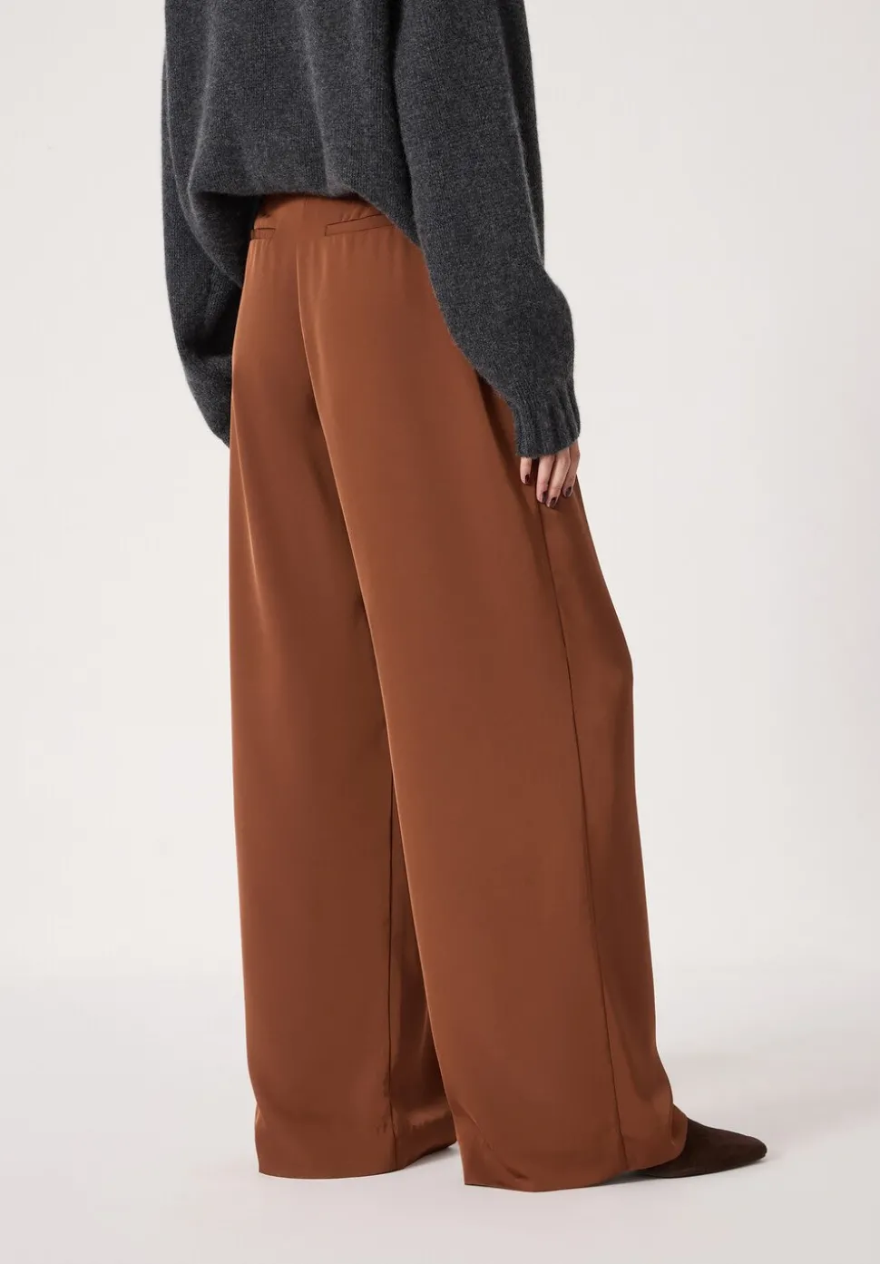 Lya Satin Twill Wide Leg Trousers