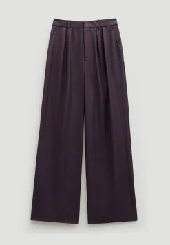 Lya Wool Blend Wide Leg Check Trousers