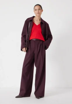 Lya Wool Blend Wide Leg Trousers