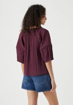 Mae Crinkle Balloon Sleeve Blouse