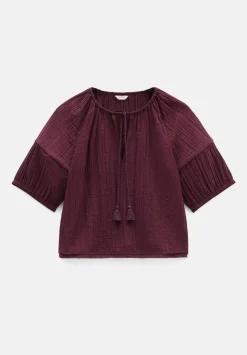 Mae Crinkle Balloon Sleeve Blouse