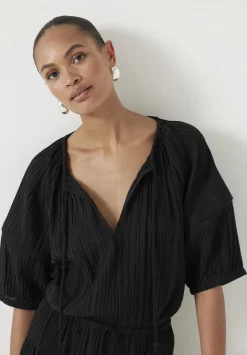 Mae Crinkle Balloon Sleeve Blouse