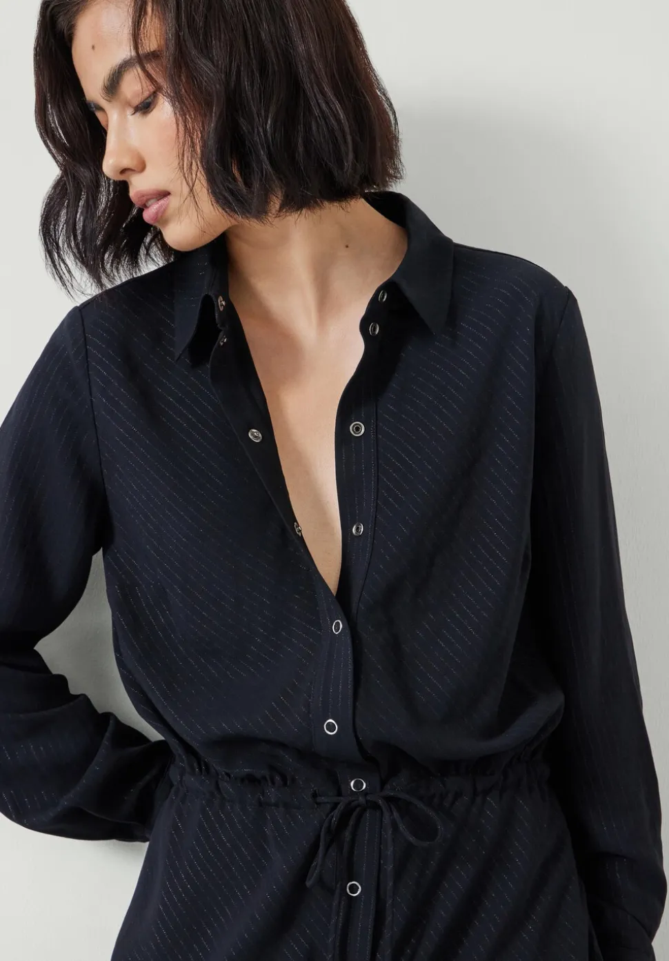 Martina Pinstripe Midi Dress