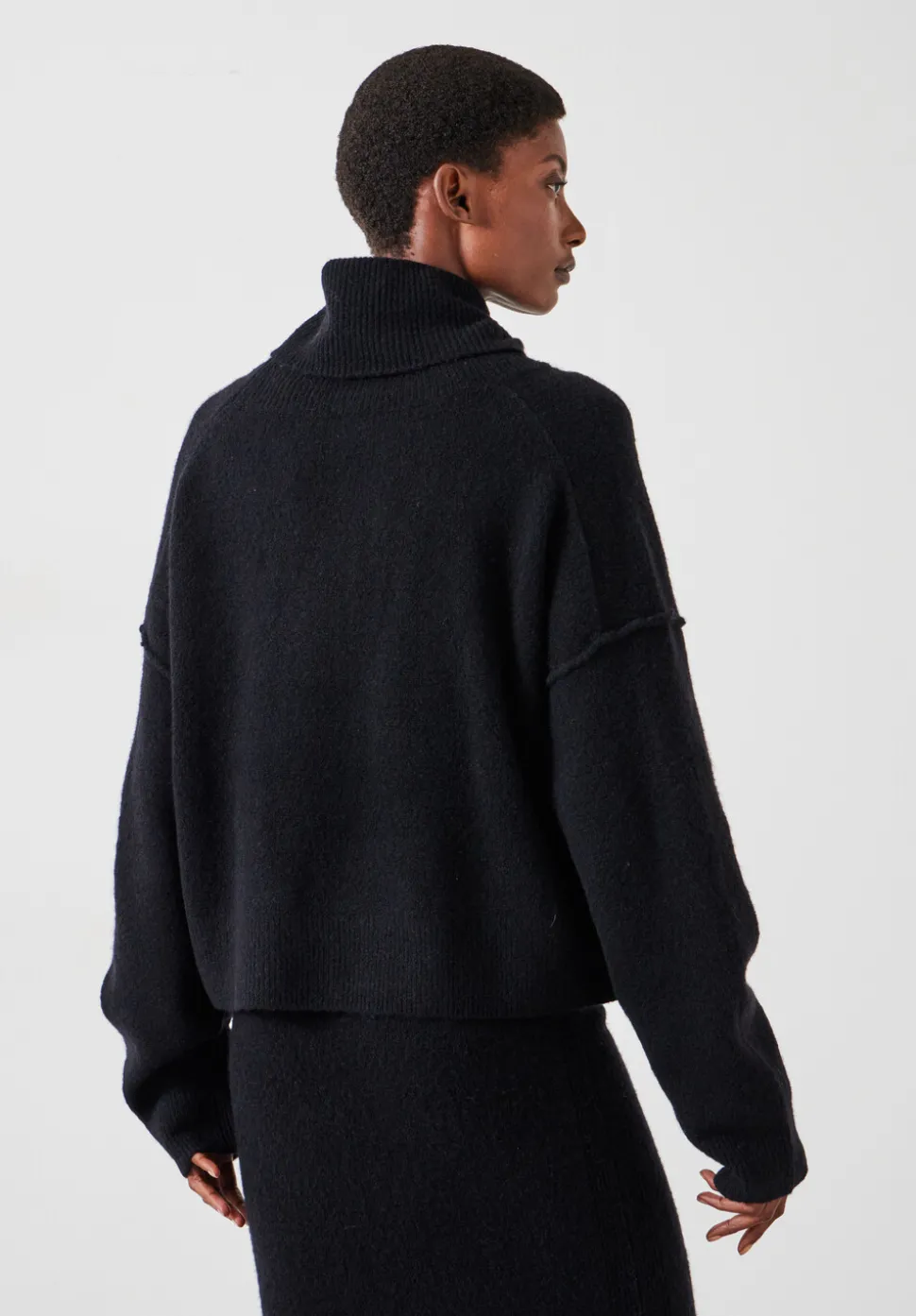 Meryl Wool Blend Cropped Roll Neck Jumper