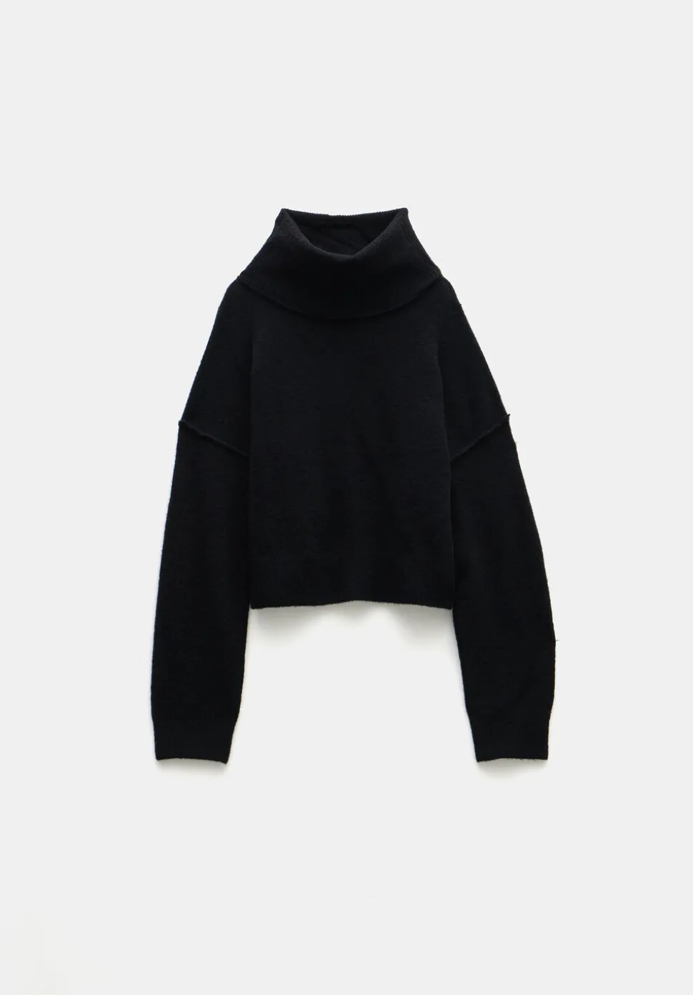 Meryl Wool Blend Cropped Roll Neck Jumper