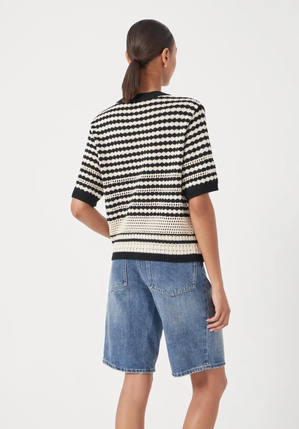 Mono Stitch Short Sleeve Cotton Cardigan
