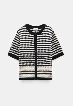 Mono Stitch Short Sleeve Cotton Cardigan