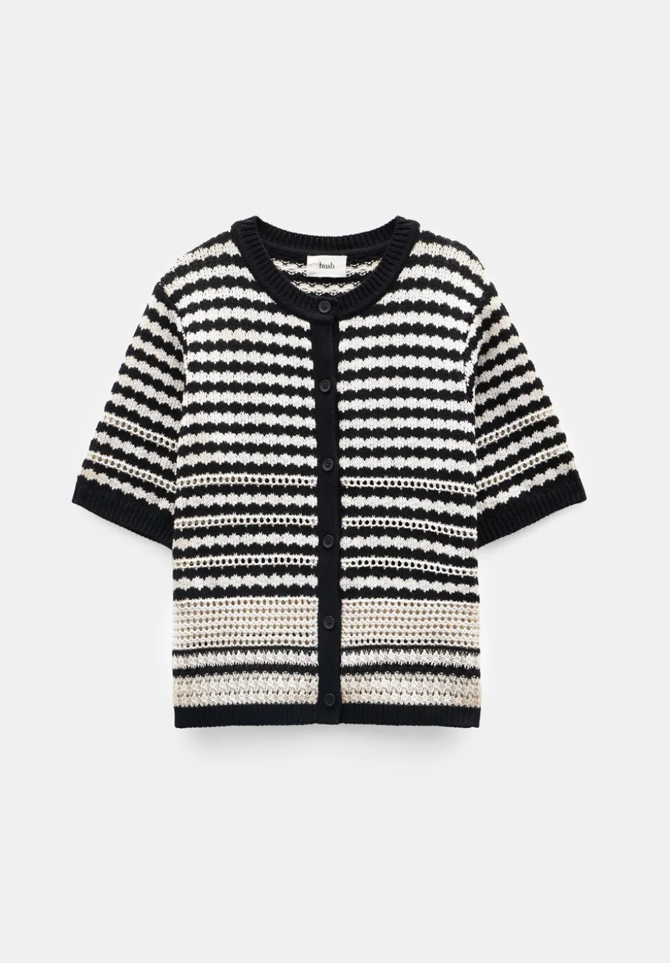 Mono Stitch Short Sleeve Cotton Cardigan