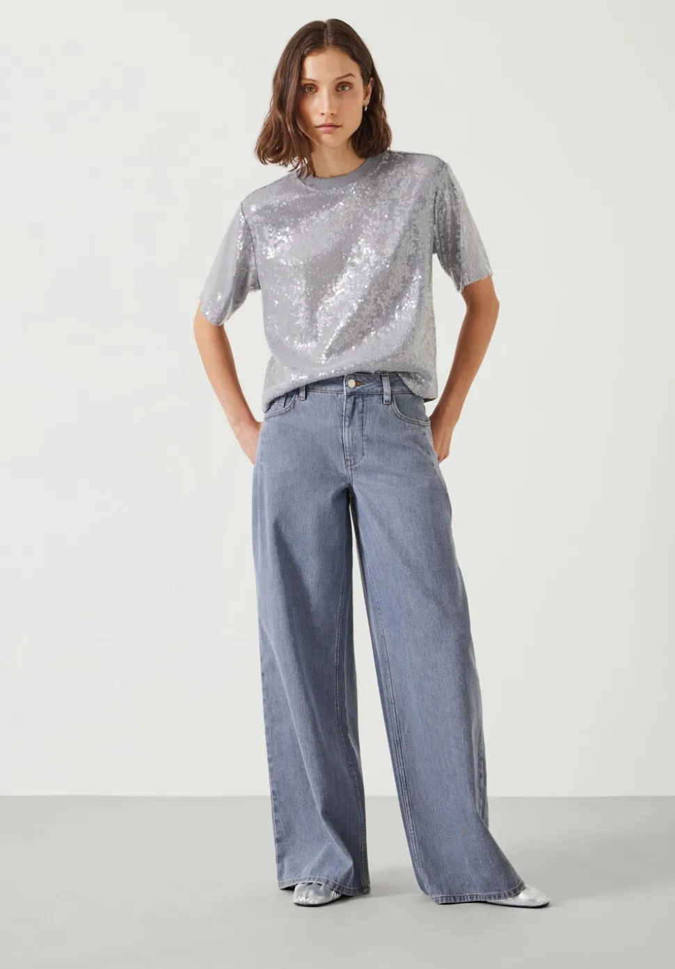Nova Pintuck Wide Leg Jeans