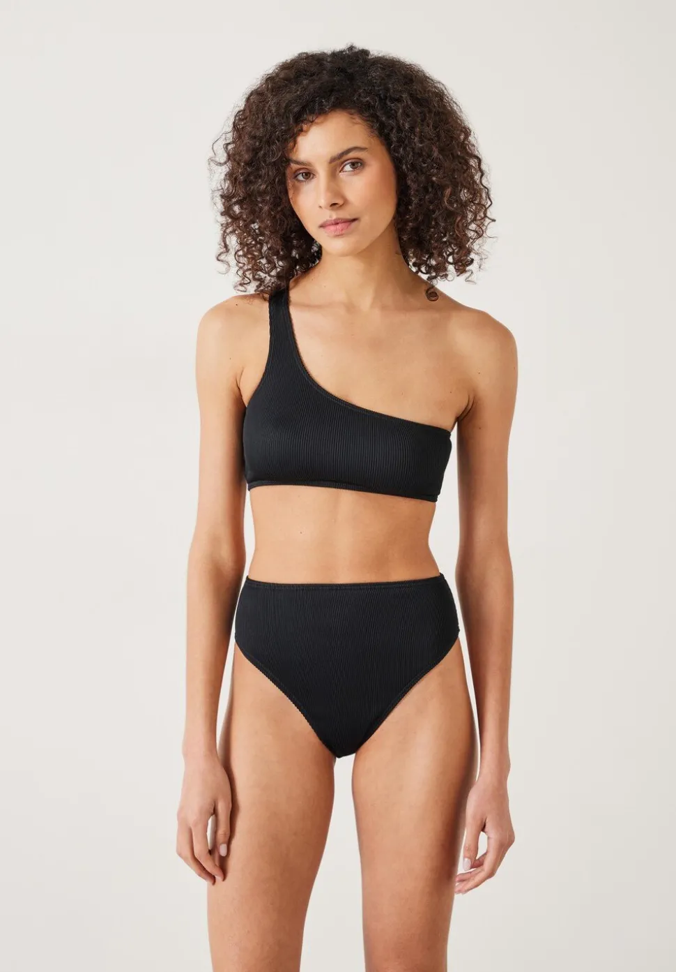 Olivia One Shoulder Rib Bikini Top