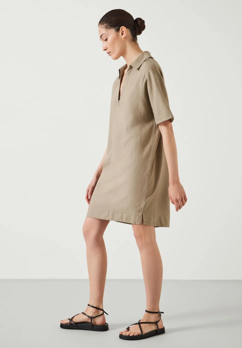 Orla Mini Linen Polo Dress