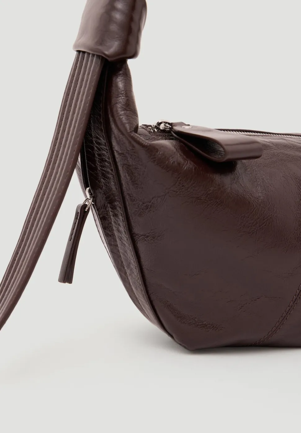 Oversized Leather Crescent Bag