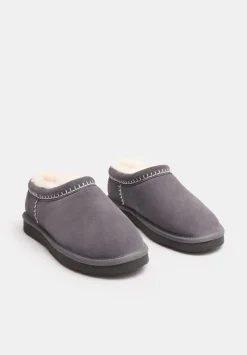 Padded Collar Sheepskin Snug Slippers