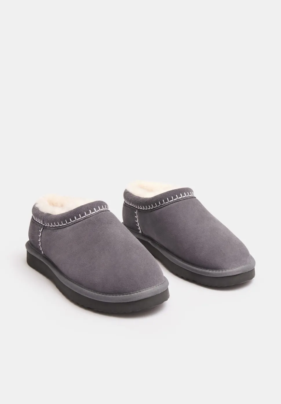 Padded Collar Sheepskin Snug Slippers