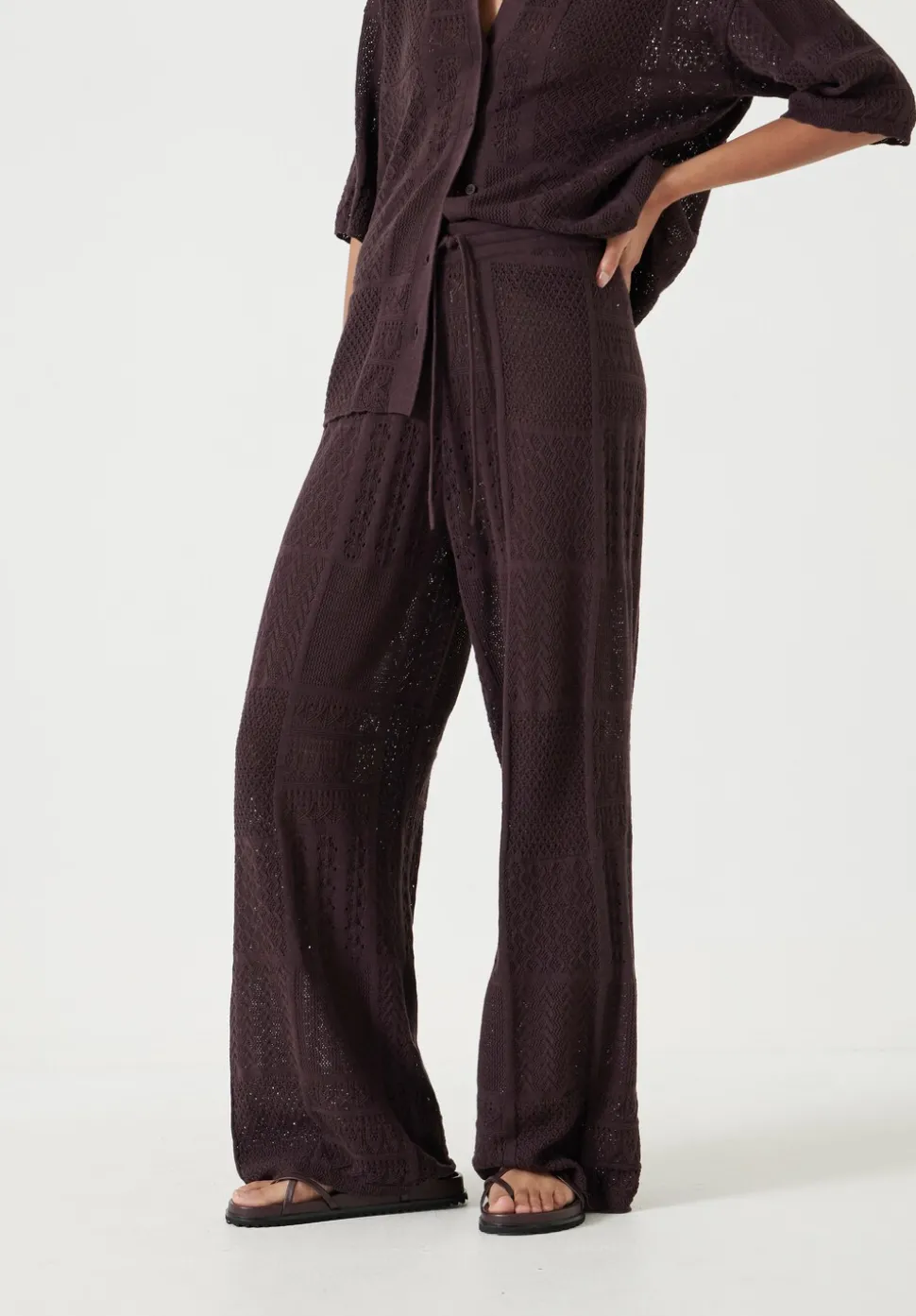 Patchwork Stitch Knitted Trouser