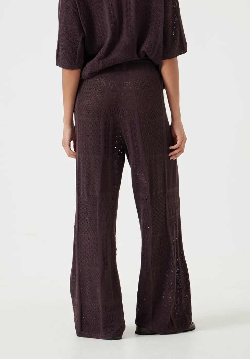 Patchwork Stitch Knitted Trouser