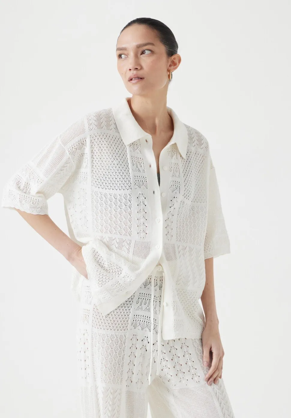 Patchwork Stitch Knitted Top