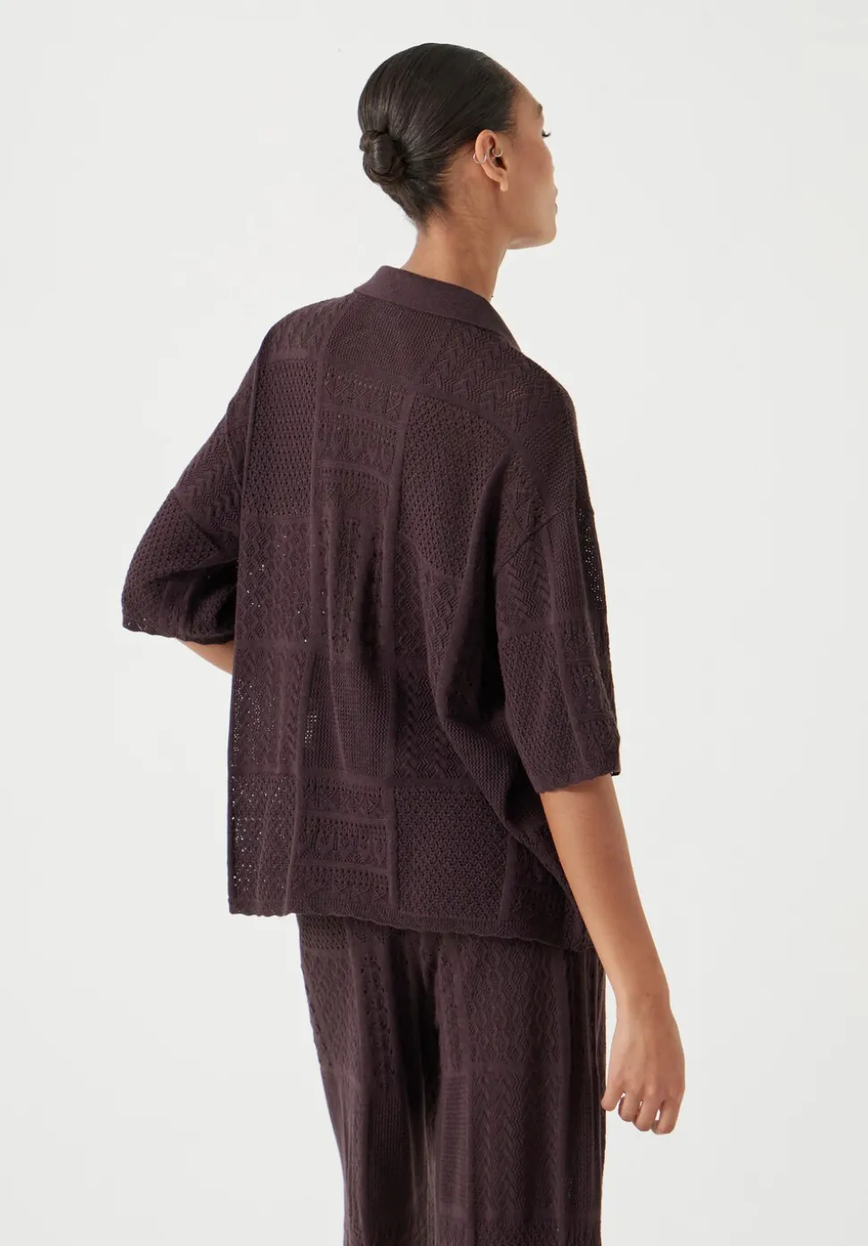 Patchwork Stitch Knitted Top