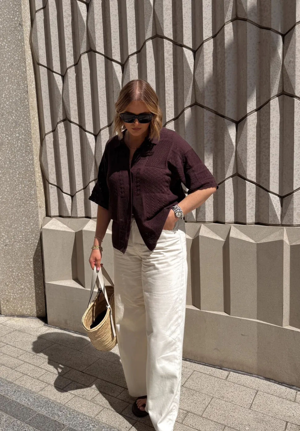 Patchwork Stitch Knitted Top