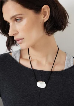 Pebble Pendant Cord Necklace