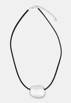 Pebble Pendant Cord Necklace