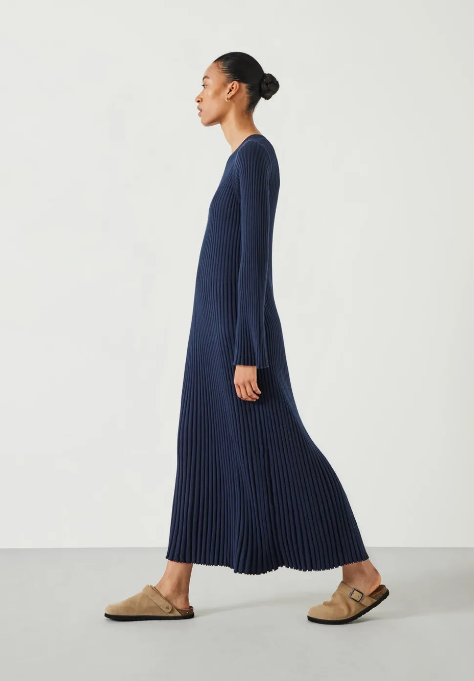 Penny Crew Neck Ribbed Knitted Dress