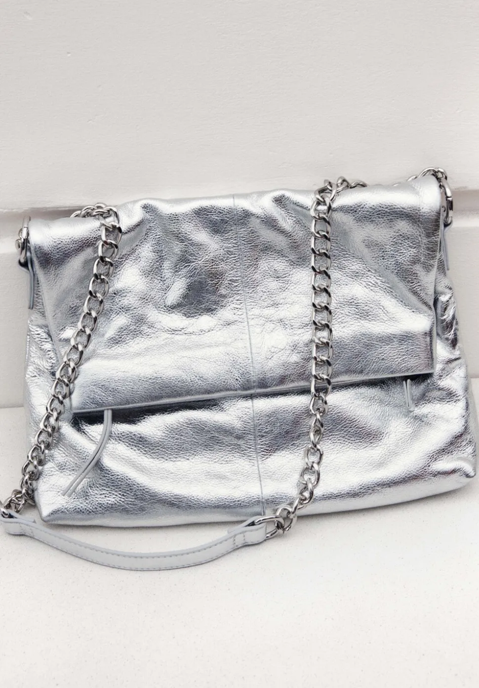 Perrie Chain Leather Crossbody Bag